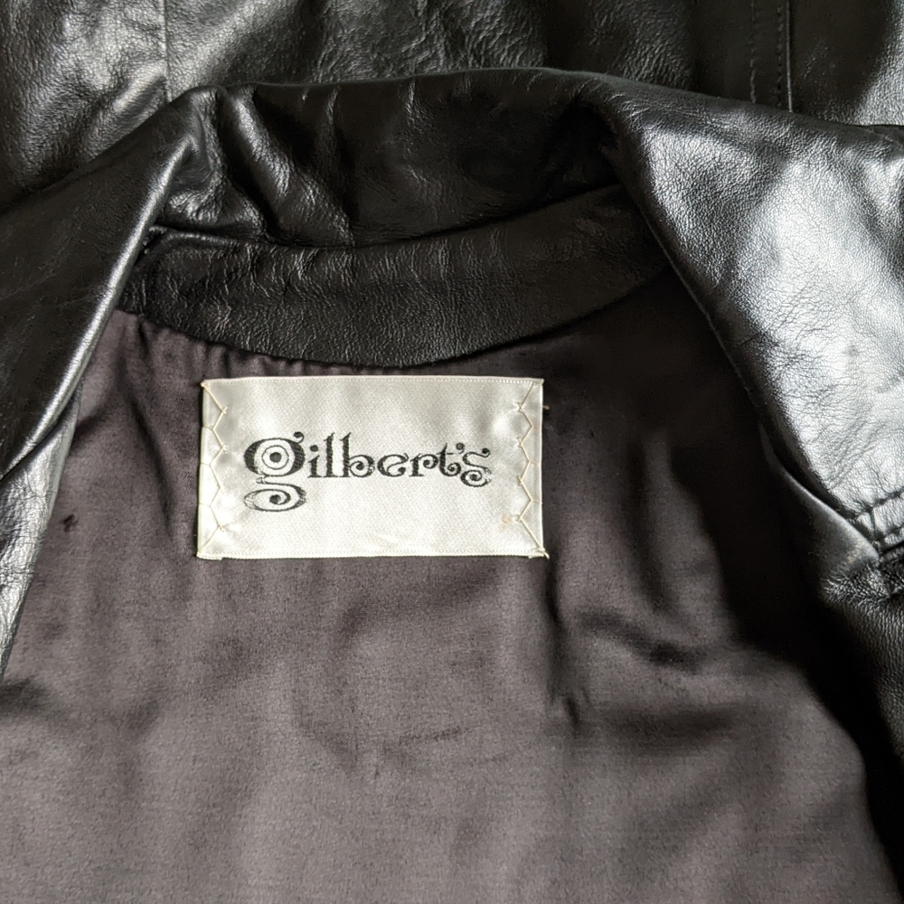 Vintage Black Leather Trench Coat - Picture 6 of 6